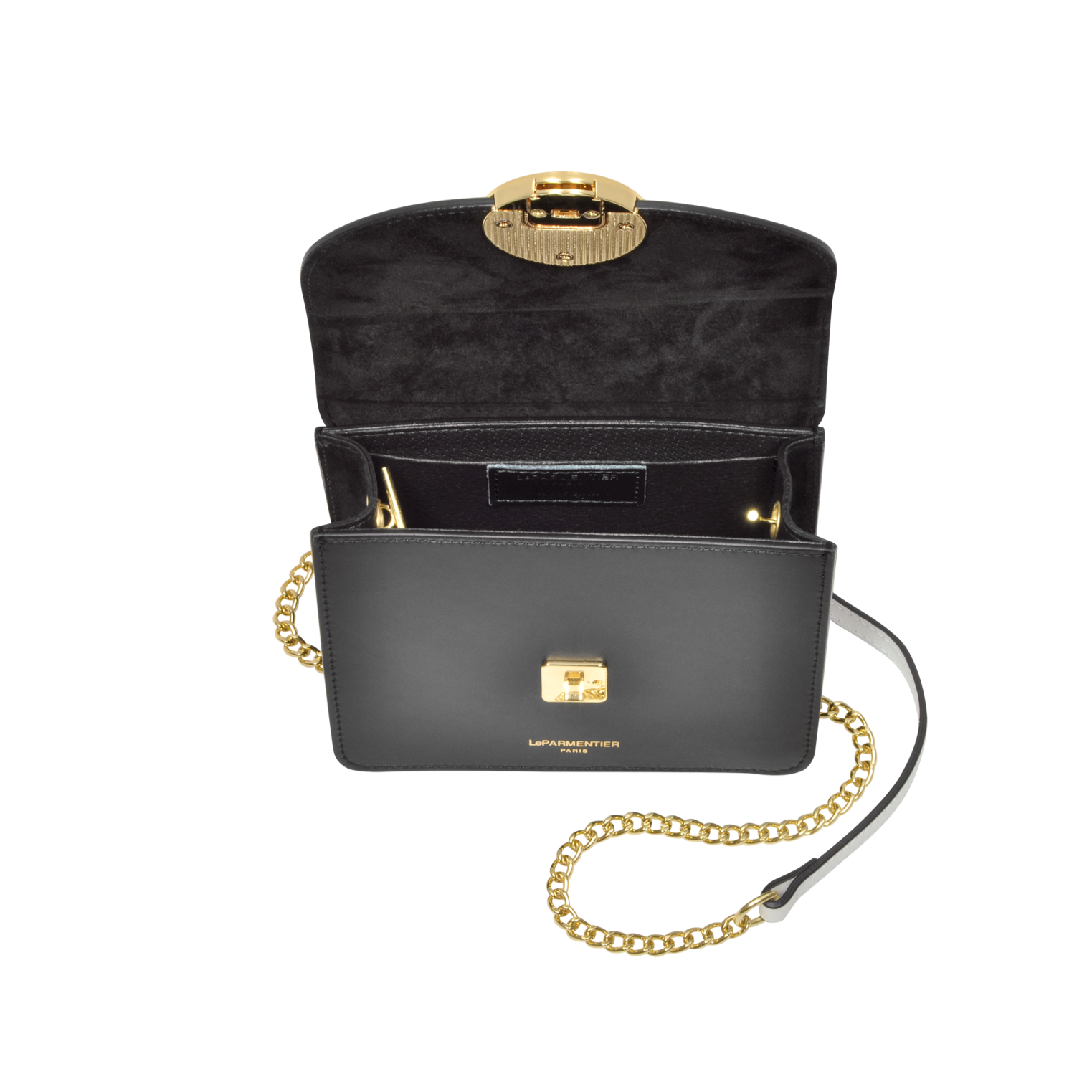 The sleek and sophisticated New Ondina Mini Colour Block Shoulder and Crossbody Bag from Le Parmentier at Mazzi D Fiori, made of authentic Italian leather, offers a stylish solution for carrying your essentials day or night.  Its compact yet chic design features a circular push lock closure, a chain and leather shoulder strap, and tonal stitching, all complemented by elegant gold tone hardware.