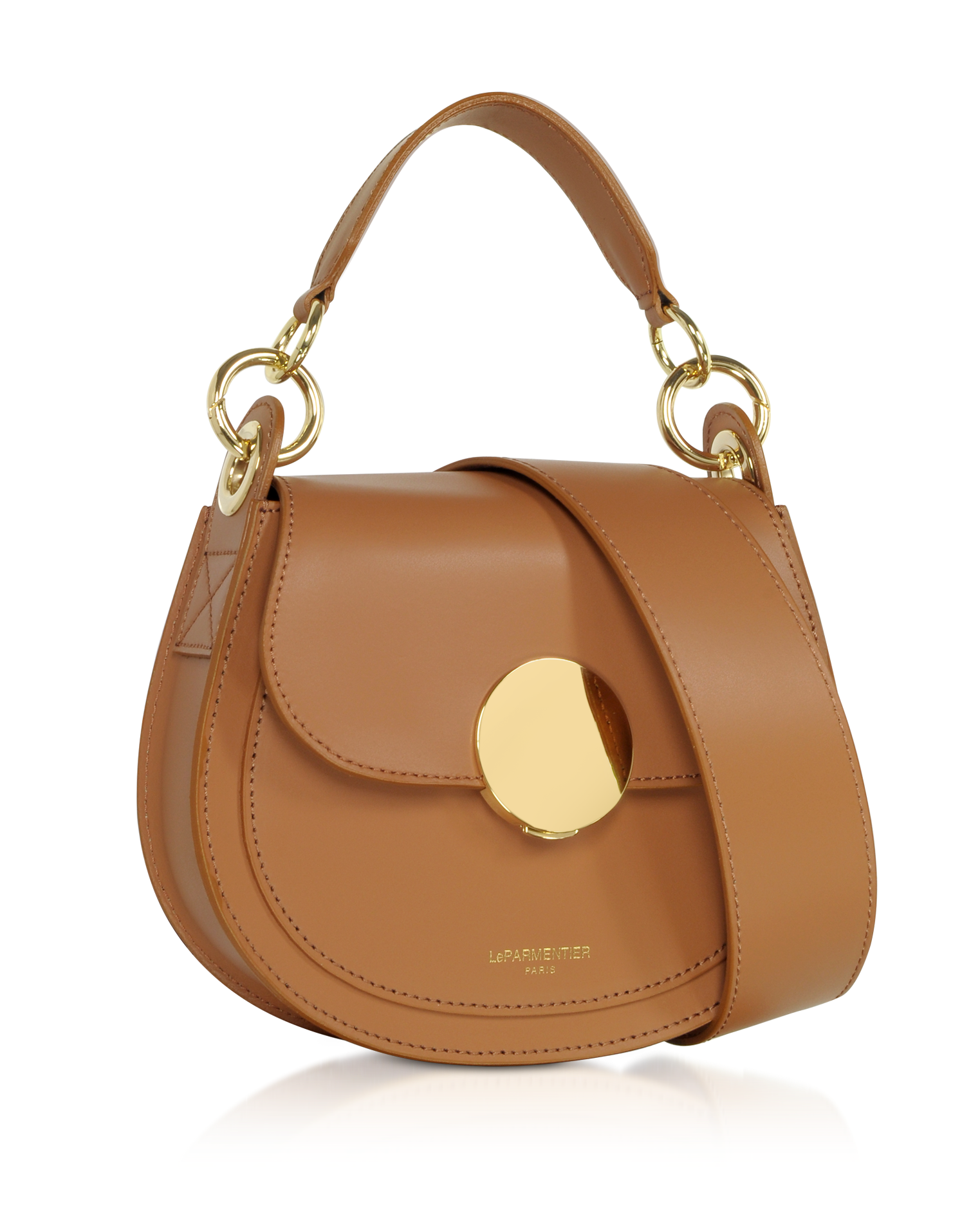 The Yucca Solo Shoulder Bag, from Le Parmentier at Mazzi d Fiori, is made of smooth genuine Italian calf leather and features a modern interpretation of the classic saddle silhouette. It is designed to keep you organised throughout the day and perfect for casual fun nights. The bag includes a top handle, a flap top with a magnetic snap closure and bold hardware detail. There is also a pocket under the flap for additional storage. The wide shoulder strap is adjustable for your comfort. 