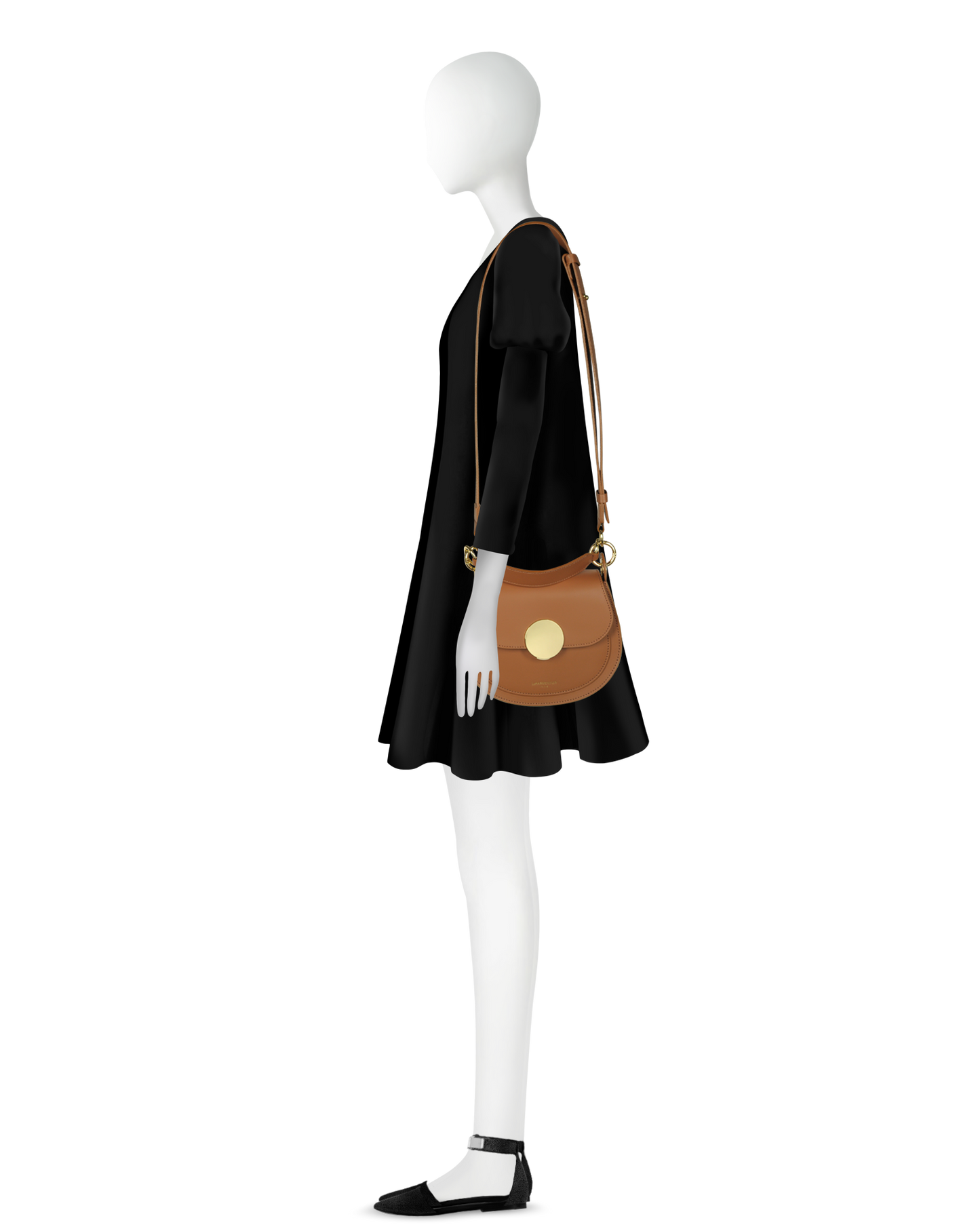 The Yucca Solo Shoulder Bag, from Le Parmentier at Mazzi d Fiori, is made of smooth genuine Italian calf leather and features a modern interpretation of the classic saddle silhouette. It is designed to keep you organised throughout the day and perfect for casual fun nights. The bag includes a top handle, a flap top with a magnetic snap closure and bold hardware detail. There is also a pocket under the flap for additional storage. The wide shoulder strap is adjustable for your comfort. 