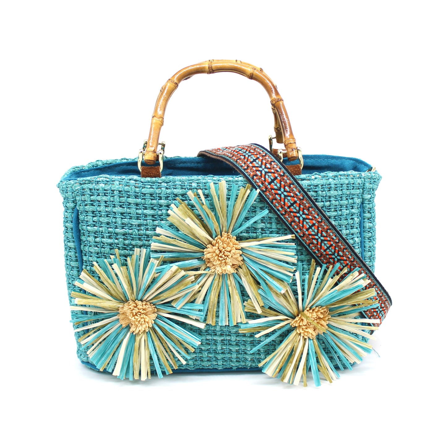 The Antiqua Flowers bag by ViaMailBag, a wonderful brand introduced by Mazzi d Fiori.  Raffia shopper with detachable strap.