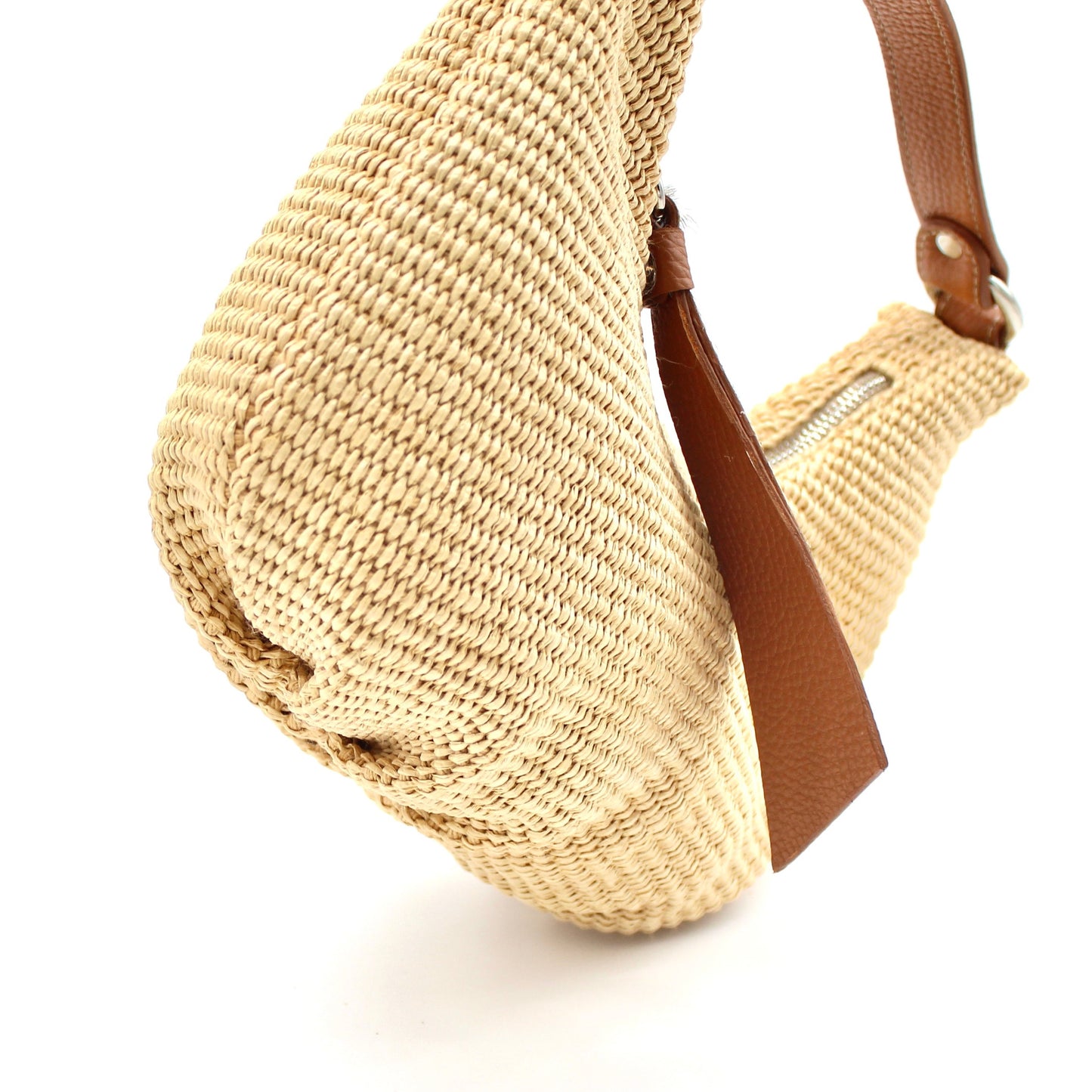 The Beatrice Hobo small bag in natural raffia is the cutest bag from Roberta Gandolfi part of the collection by Mazzi d Fiori  Edit alt text